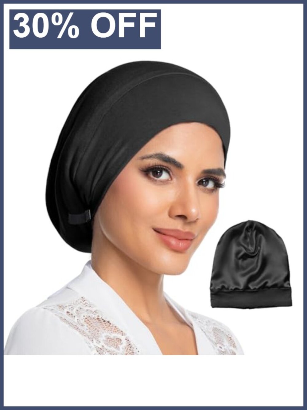 100% Mulberry Silk Lined Sleeping Bonnet Women Adjustable Hair Cap